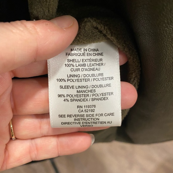 Olive Green Helmut Lang Leather Jacket, large - Picture 8 of 12